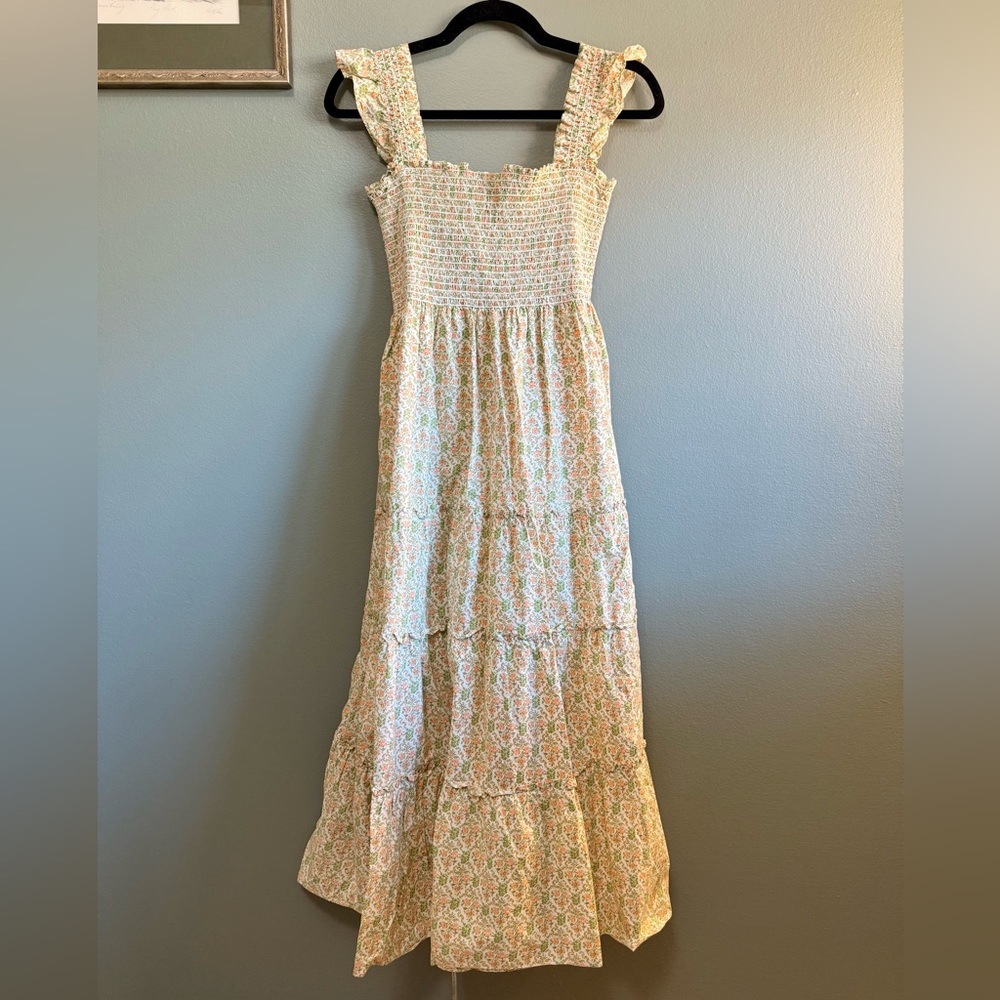 Kourt Calypso Smocked Square Neck Tiered Midi Dre… - image 8